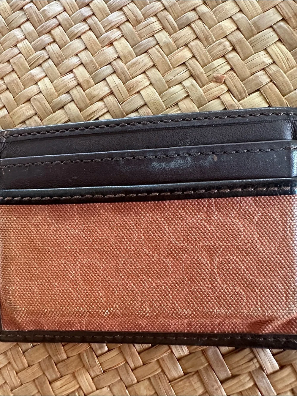 Coach Brown and Tan Card Holder